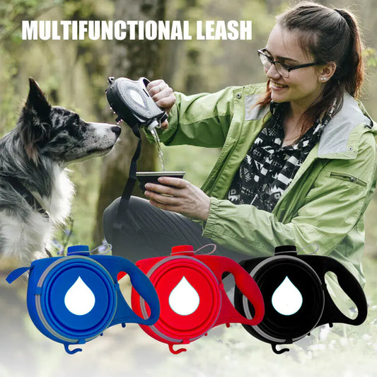 Retractable Dog Leash with Built-in Water Bottle